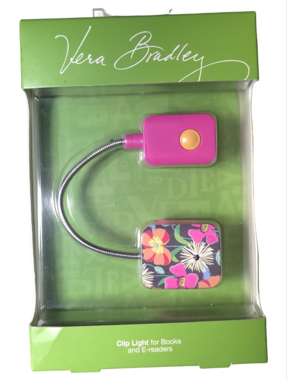 NWT Vera Bradley Jazzy Blooms Clip-On Book Light E-Reader Lamp Pink Floral